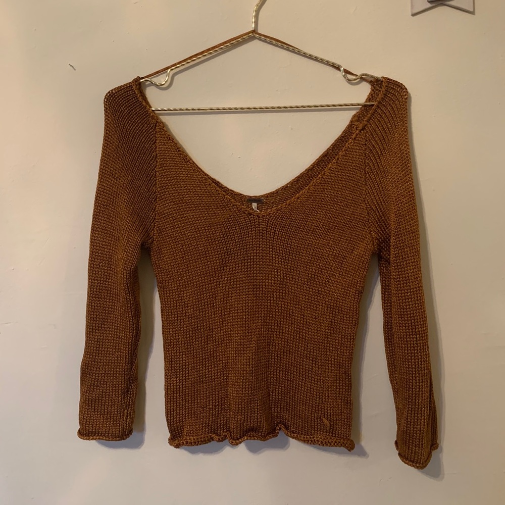 Free People bronze knit sweater